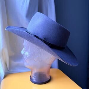 Vintage Akubra Snowy River Hat | Steel-Grey Pure Fur Felt | Size 57